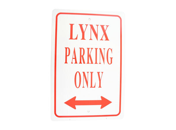Skilt - Lynx Parking Only Størrelse:30,5 X 46 cm